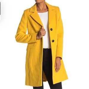 Women Sam Edelman Size Medium Long Coats Mustard Color Like New Lightweight